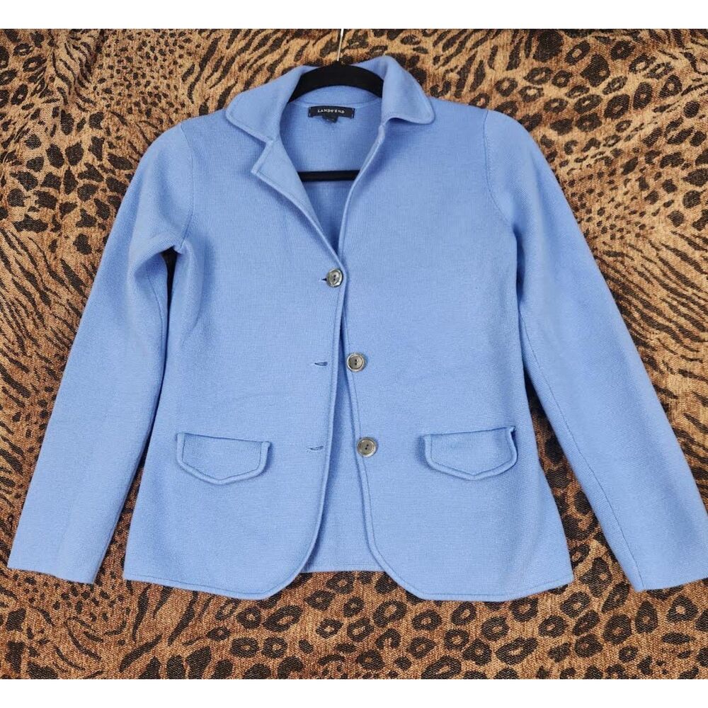 Lands' End Women's Sweater Jacket Size S Preppy Minimalist